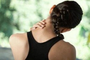 The girl is concerned about the symptoms of cervical osteocondrosis
